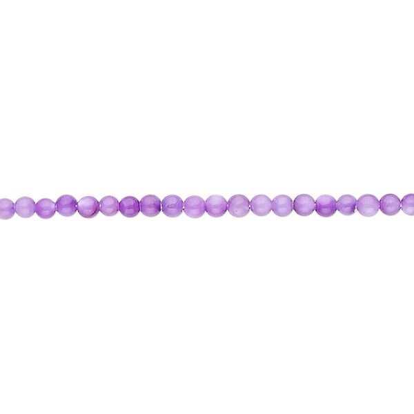 Bead, mother-of-pearl shell (dyed), purple, 2mm round. Sold per 15" to 16" strand. image number 0