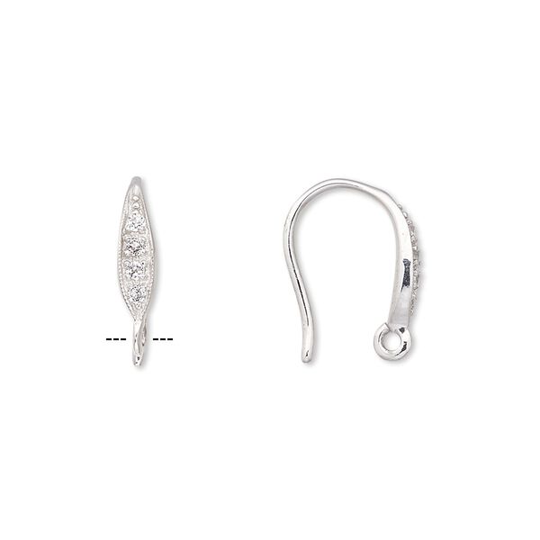 Ear wire fishhook 1pkg2 sterling silver / topaz (natural), 15mm / open loop, 18 gauge 1 pair image number 0