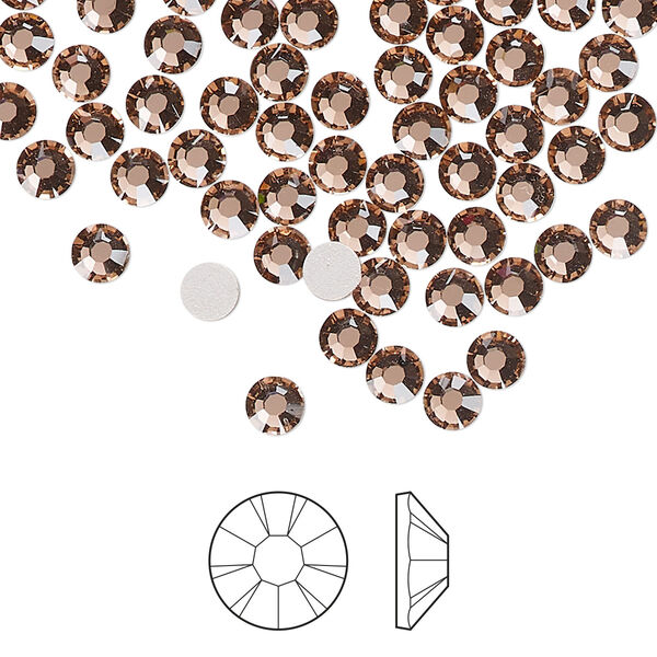 Flat back 1pkg144, dusty rose foil back Preciosa MAXIMA Czech crystal rhinestone 3.8-4mm chaton rose round SS16 image number 0