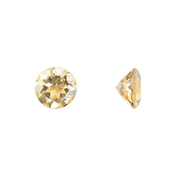 Citrine 1pkg1, hand-cut faceted round gem 9mm image number 0