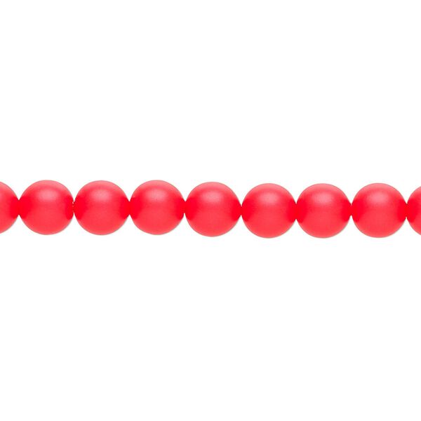 Pearl 50pk neon red, Crystal Passions® 6mm round 5810 image number 0