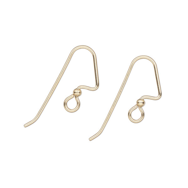 Ear wire, 14Kt gold-filled, 17mm perfect balance angular fishhook with open loop, 20 gauge. Sold per pair. image number 0