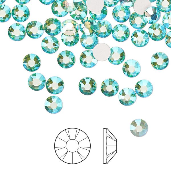Flat back 1440pk Caribbean Sea AB foil back, Preciosa MAXIMA Czech crystal rhinestone 4.6-4.8mm chaton rose round SS20 image number 0