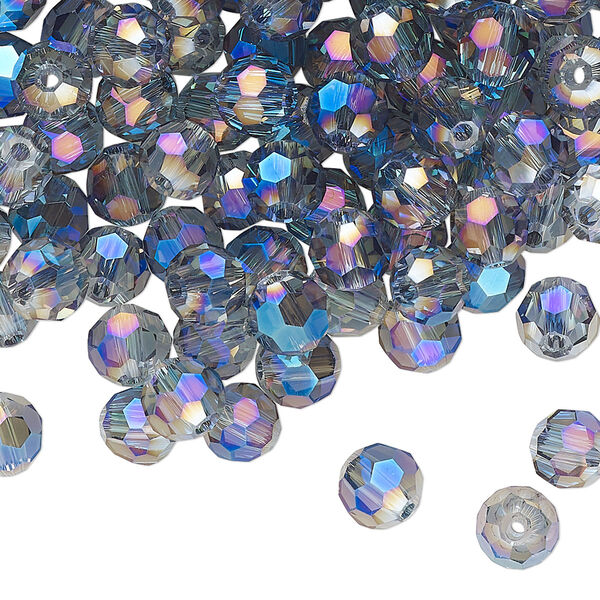 Bead 144pk crystal blue shadow, Celestial Crystal® 6mm round image number 0
