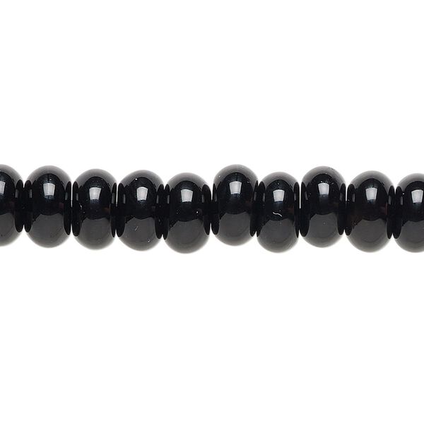 Black onyx 1pkg1, rondelle bead 15.5-16 inch 8x5mm image number 0