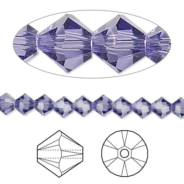 Bead 720pk tanzanite, Swarovski® 5mm XILION bicone 5328 image number 0