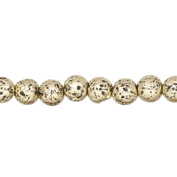 Lava rock 1pkg1, electro-coated round bead 15.5-16 inch 6-7mm image number 0