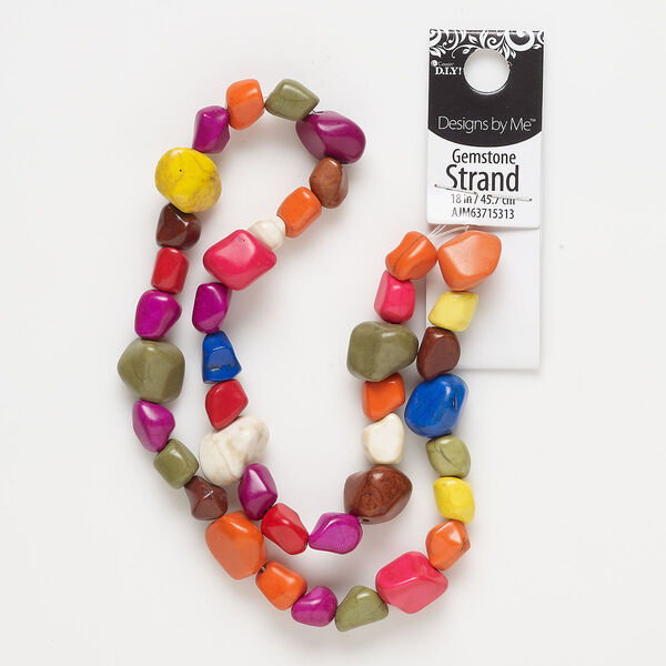 Howlite 1pkg1, nugget bead 17 inch small image number 0