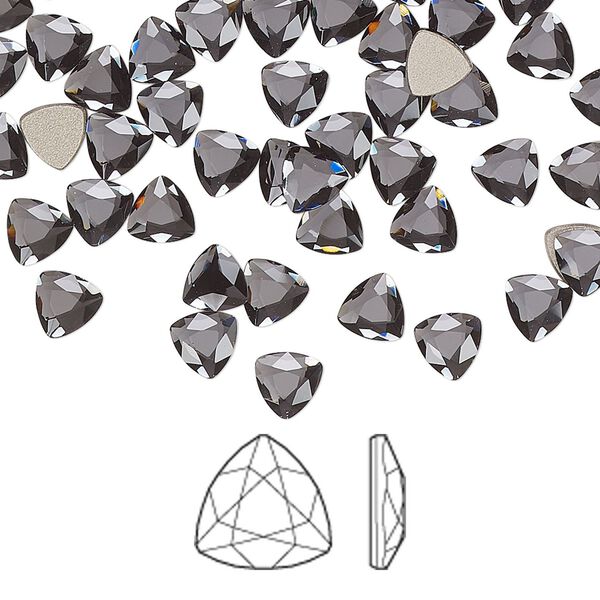 Flat back 288pk graphite foil back, Swarovski® 5mm trilliant 2472 image number 0