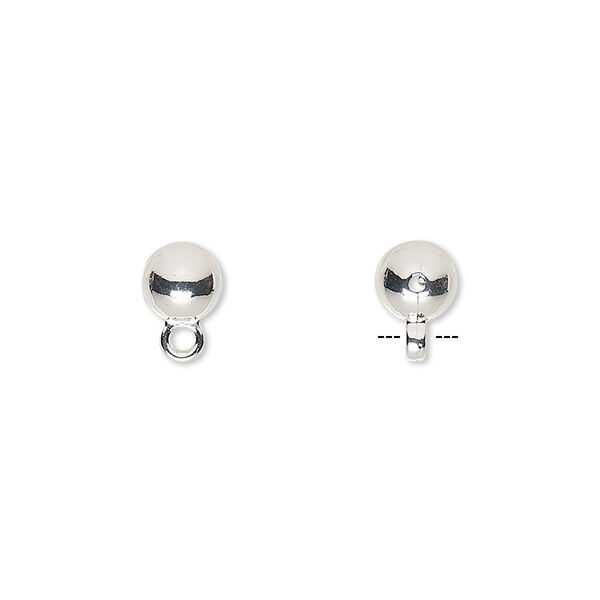 Bead, silver-finished "pewter" (zinc-based alloy), 6mm round with closed loop. Sold per pkg of 10. image number 0