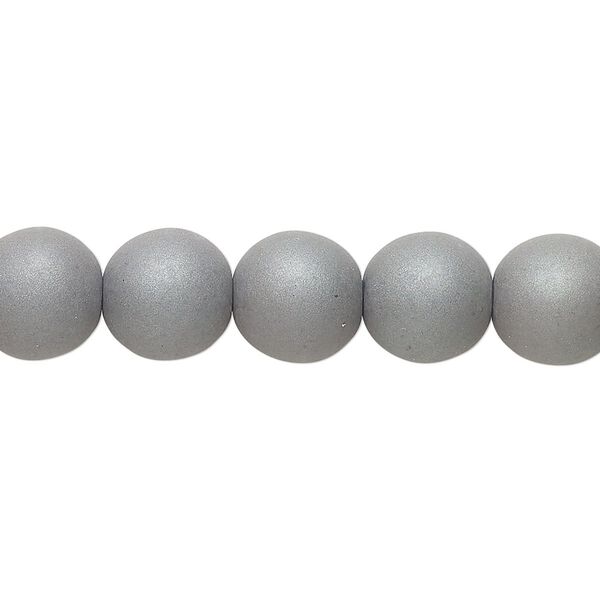 Bead, coated glass, opaque neon titanium, 10mm round. Sold per 7-inch strand, approximately 15 beads. image number 0