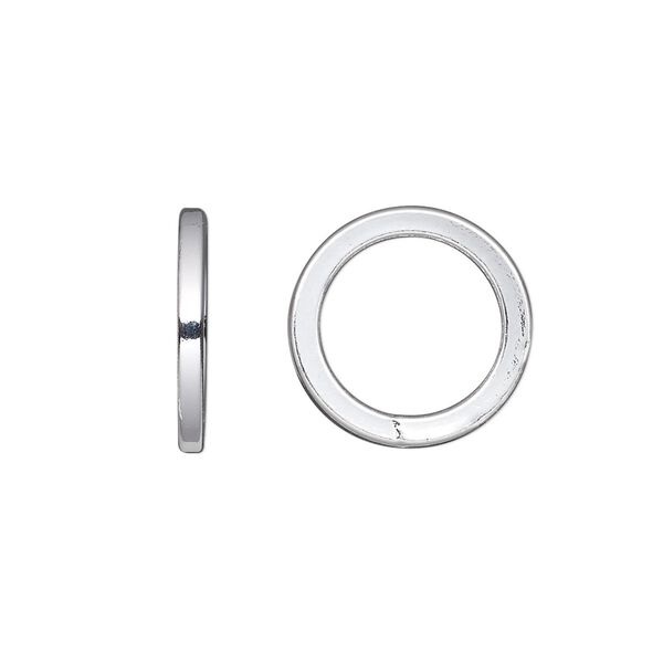 Jump ring, sterling silver, 16mm soldered round square wire, 12mm inside diameter, 13 gauge. Sold per pkg of 2. image number 0