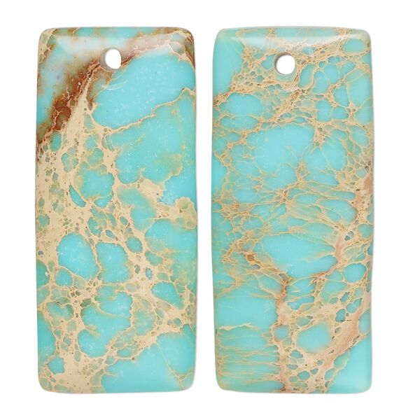 Magnesite 1pkg2, hand-cut puffed rectangle focal 35x15mm image number 0