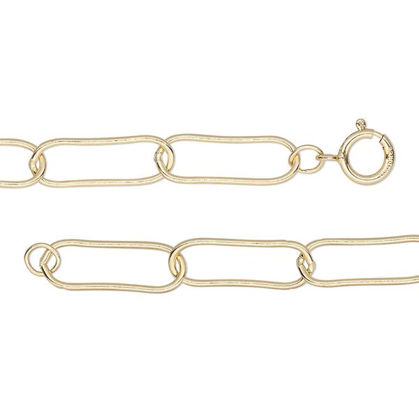 Chain, 14Kt gold-filled, 5.5mm paperclip, 18-inches with springing clasp. Sold individually. image number 0