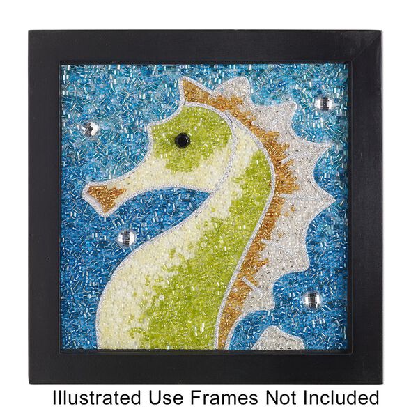 Sabrina Frey Bead Mosaic™ Starter Kit 1pkg4 glass / medium-density fiberboard / glue,  6x6 inch / "Sea Life" design, multicolored image number 4