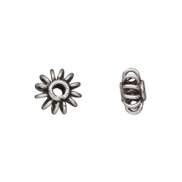 Bead, Hill Tribes, antiqued silver-plated brass, 11x5mm open rondelle. Sold per pkg of 4. image number 0