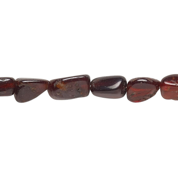 Bead, hessonite garnet (natural), mini hand-cut nugget, Mohs hardness 7 to 7-1/2. Sold per 14-inch strand. image number 0