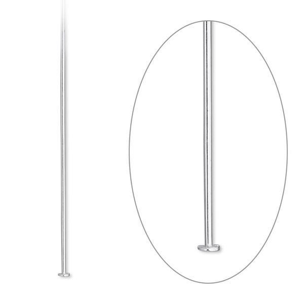 Head pin, sterling silver-filled, 2 inches, 22 gauge. Sold per pkg of 10. image number 0