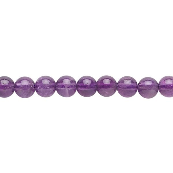 Amethyst 1pkg1, round bead natural 15.5-16 inch 5mm image number 0