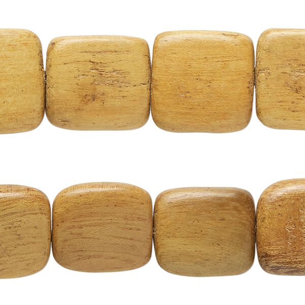 Bead, nangka wood (waxed), 14-15mm flat square. Sold per pkg of (2) 7-inch strands, approximately 25 beads. image number 0