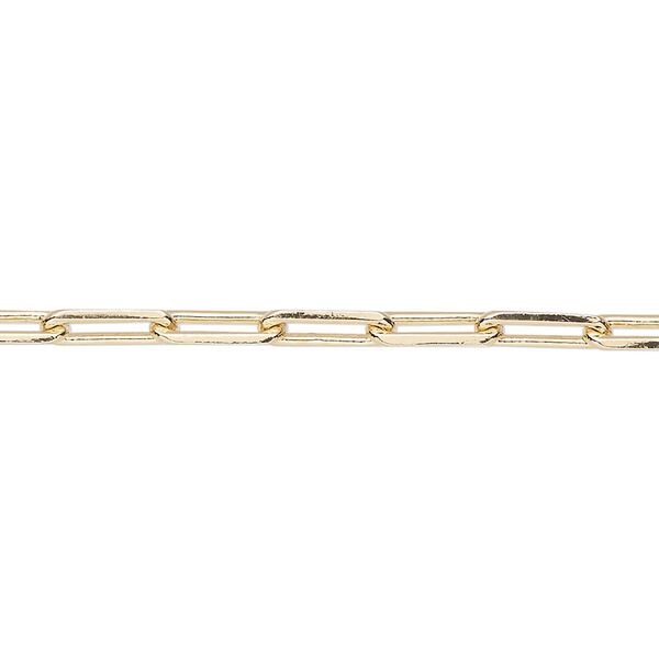 Chain, gold-finished brass, 3.3mm paperclip. Sold per pkg of 50 feet. image number 0