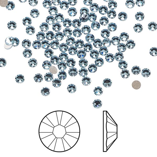 Flat back 1440pk aquamarine foil back, Swarovski® 2.5-2.7mm rose round SS9 2058 image number 0
