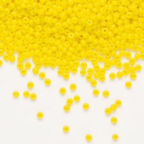 Seed bead, Preciosa Ornela Czech glass, pkg/500g, #11 rocaille, opaque lemon yellow, (83110). image number 0