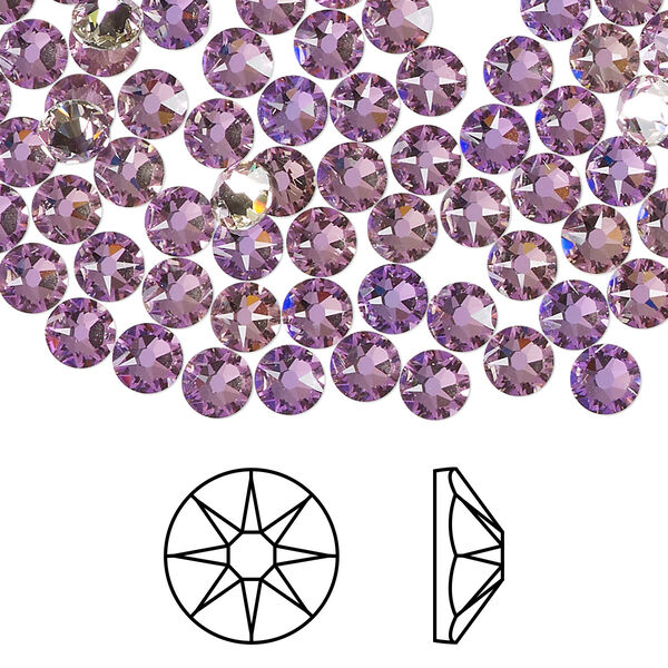 Flat back 1440pk crystal vitrail light foil back, Swarovski® 4.6-4.8mm rose round SS20 2088 image number 0