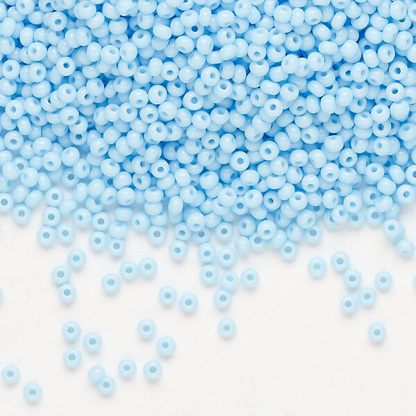 Seed bead, Preciosa Ornela Czech glass, pkg/50g, #11 rocaille, opaque light turquoise, (63000). image number 0