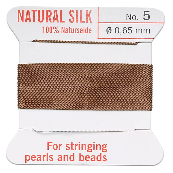 Thread, Griffin, silk, brown, size #5. Sold per 2-meter card (approximately 78 inches). image number 0