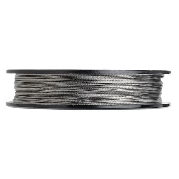 Beading wire, Tigertail™, nylon-coated stainless steel, clear, 7 strand, 0.022-inch diameter. Sold per 30-foot spool. image number 0