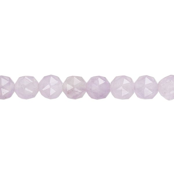 Lavender amethyst 1pkg1, rose-cut round bead natural 8 inch 6mm image number 0