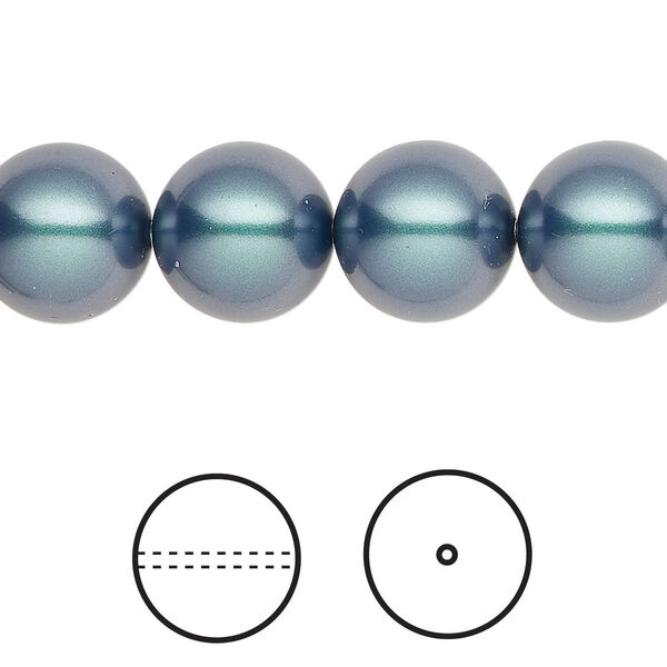 Pearl 100pk iridescent Tahitian look, Swarovski® 12mm round 5810 image number 0