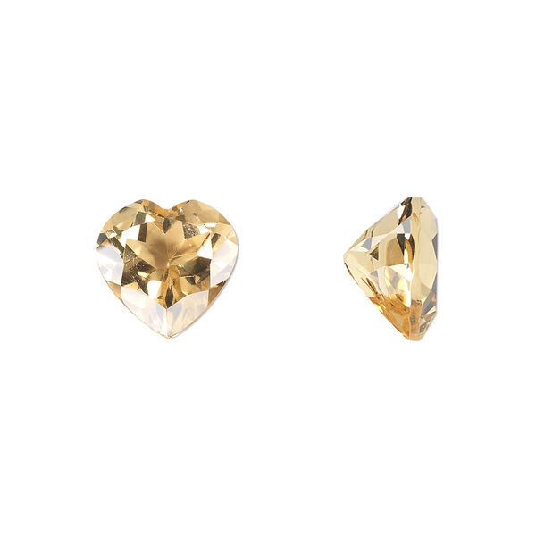 Citrine 1pkg1, hand-cut faceted heart gem 10mm image number 0