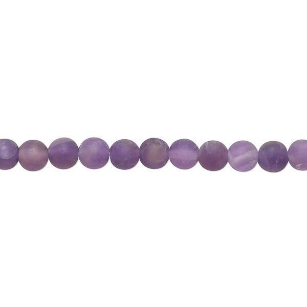 Amethyst 1pkg1, matte round bead natural 8 inch 4mm image number 0