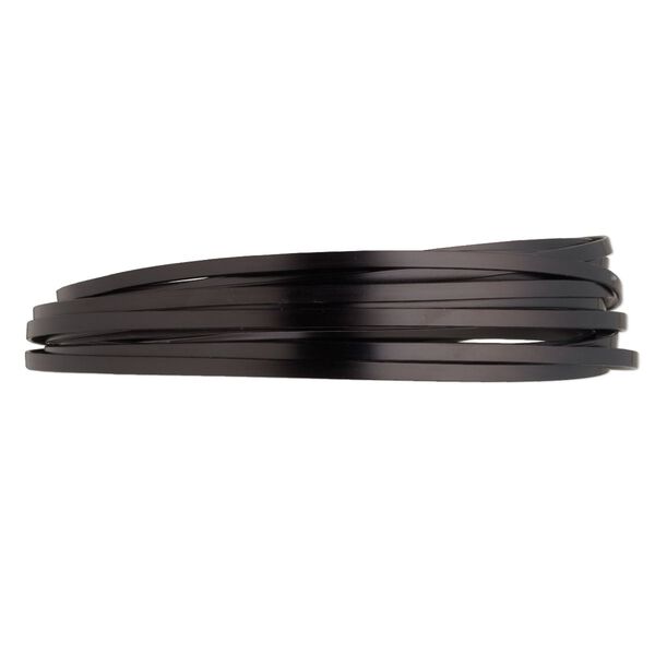 Wire, anodized aluminum, black, 3.5x1mm flat, 16 gauge. Sold per pkg of 18 feet. image number 0