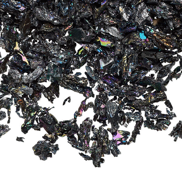 "Tourmaline" (silicon carbide) 1pkg1, rainbow undrilled inlay chip 2 oz mini image number 0