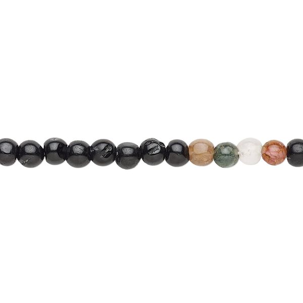 Multi-tourmaline 1pkg1, hand-cut round bead natural 12 inch 3-4mm image number 0