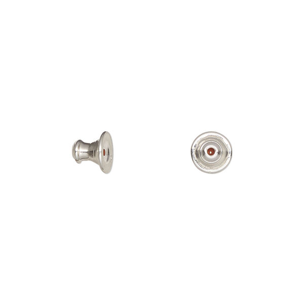 Earnut, sterling silver, 6x5mm barrel. Sold per pkg of 5 pairs. image number 0