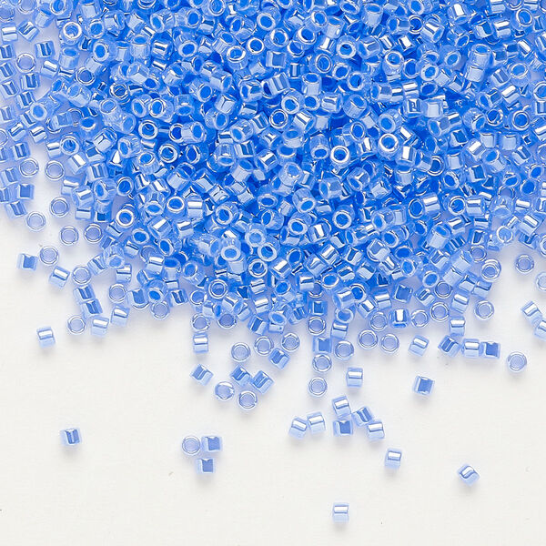 Seed bead, Delica®, glass, pkg/50g, #11 round, opaque inside dyed color luster dark sky blue (DB-0240). image number 0