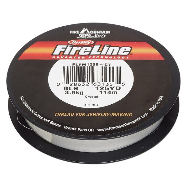 Thread, Berkley® FireLine®, gel-spun polyethylene, crystal, 0.18mm diameter 4-fiber braid, 8-pound test. Sold per 125-yard spool. image number 0