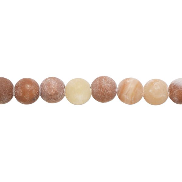 Red Italian "onyx" 1pkg1, matte round bead 15 inch 6-7mm image number 0