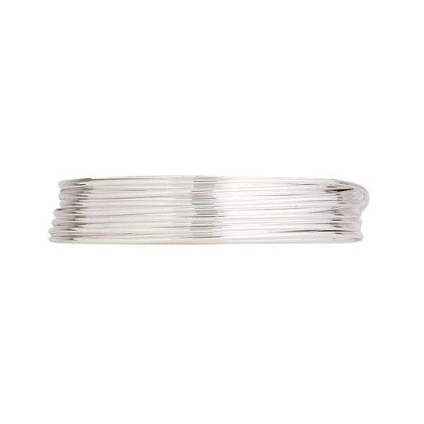 Wire, Argentium® silver, half-hard, round, 22 gauge. Sold per pkg of 5 feet. image number 0