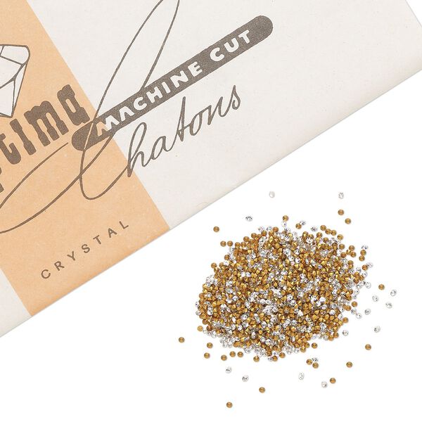Chaton 1440pk crystal foil back, vintage Preciosa Czech crystal rhinestone PP6 round image number 0
