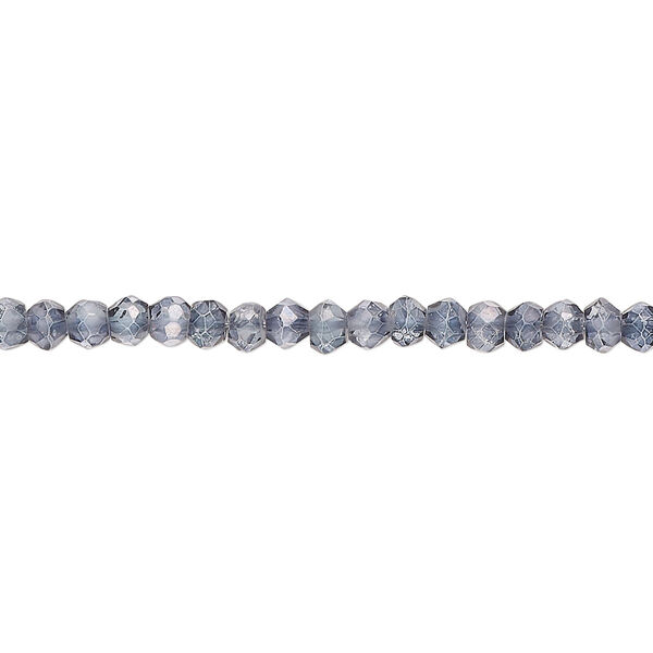 Quartz crystal 1pkg1, hand-cut faceted rondelle bead 13 inch 3x2mm-4x3mm image number 0