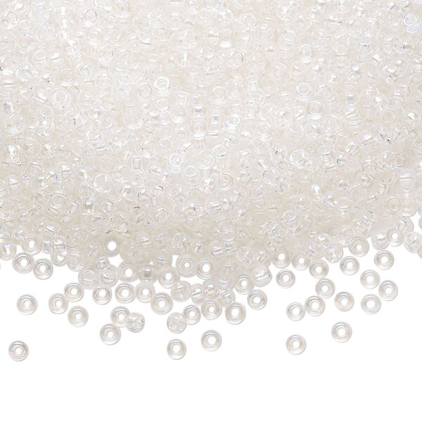Seed bead, Preciosa Ornela Czech glass, pkg/500g, #11 rocaille, translucent blue iris clear, (58135). image number 0