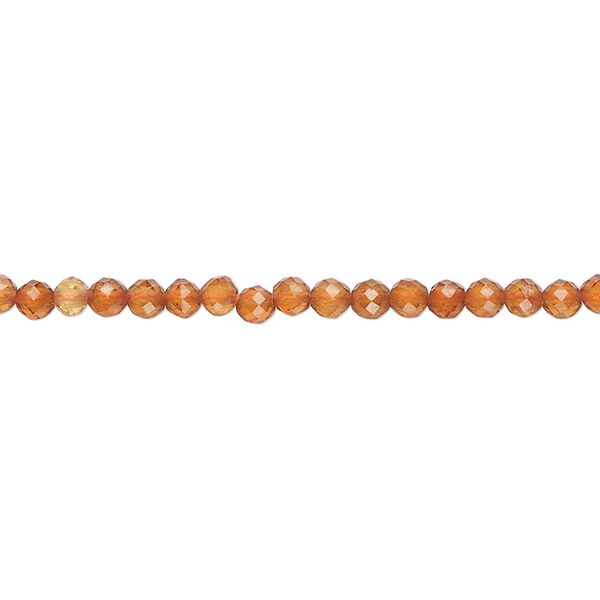 Spessartite garnet 1pkg1, faceted round bead natural 15.5 inch 2.8-3.2mm image number 0
