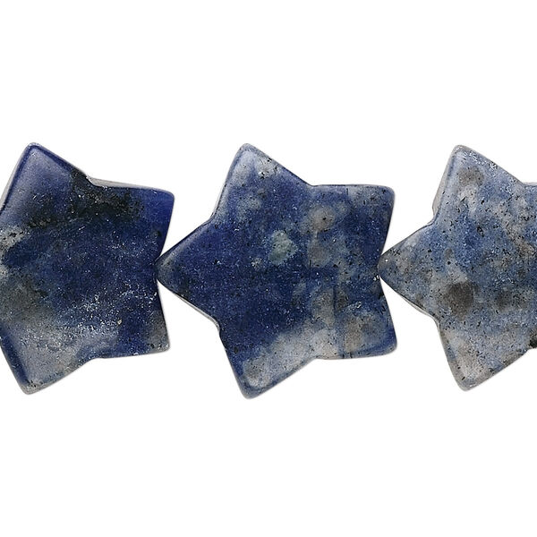 Sodalite 1pkg1, puffed star bead natural 15 inch 20mm image number 0