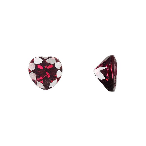 Rhodolite garnet 1pkg1, hand-cut faceted heart gem natural 10mm image number 0