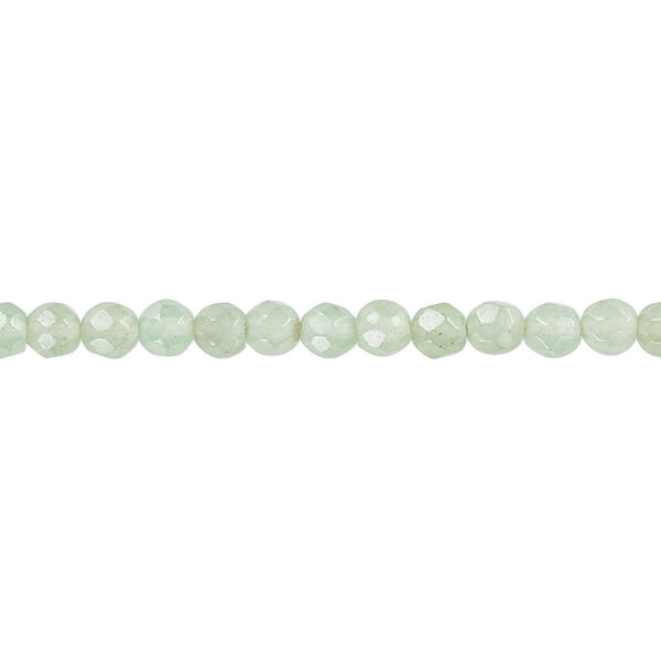 Green aventurine 1pkg1, faceted round bead natural 15.5-16 inch 4mm image number 0